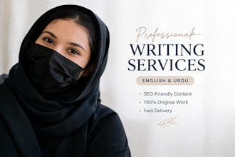 write professional english and urdu content for you