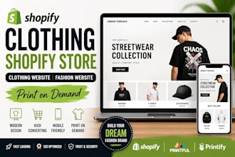 design clothing shopify store clothing website print on demand