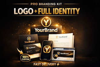 design minimalist business logo and brand identity with branding kit package