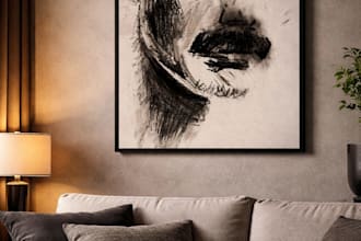provide a modern charcoal portrait for your space