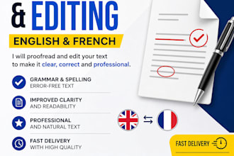 proofread and edit your text english to french