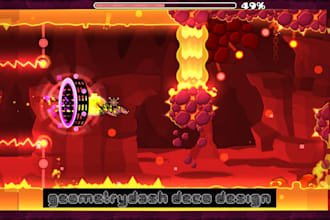 create professional geometry dash layout level design or full deco for your song