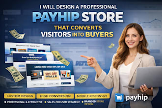 design a professional payhip store that converts visitors into buyers