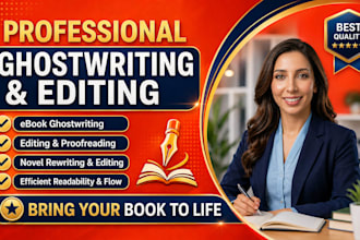 proofread line edit ebook and novel ghostwriting