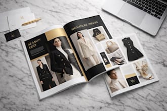 create a high end fashion lookbook brand catalog and sell sheet design