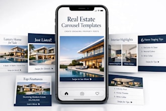 design real estate instagram carousel canva templates