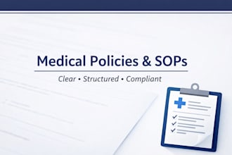 write professional healthcare policies and standard operating procedures