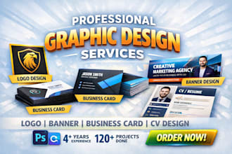 design professional logo, banner, business card and CV resume