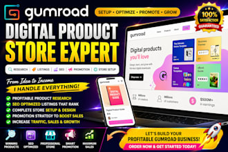 do gumroad digital product listings research promotion seo website store service