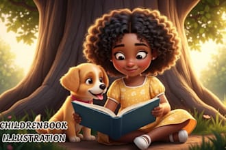 create beautiful children book illustration and kids storybook art