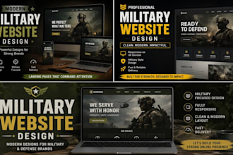 design a modern military website or landing page