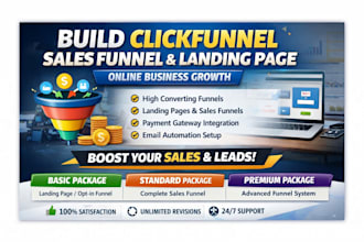 build click funnel sales funnel landing page online business growth