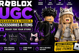 create roblox ugc wearable and model accessories and items ready for your store