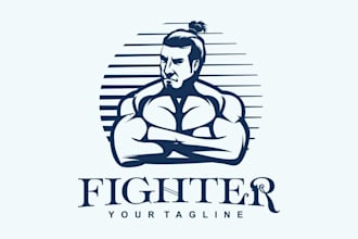 create powerful boxing, gym and sports mascot logo