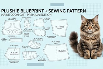 create production ready custom plushie sewing pattern from your image