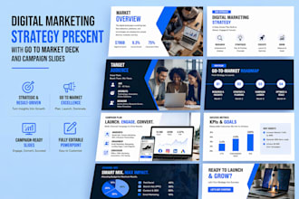 do digital marketing strategy present with go to market deck and campaign slides