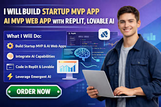 develop startup mvp app ai mvp web app using emergent ai, replit, lovable ai