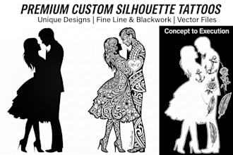 design professional custom silhouette vector art in few hours