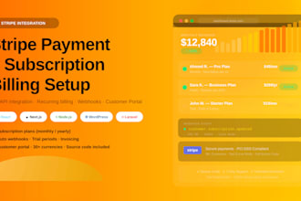 integrate stripe payment gateway API and stripe connect into your website