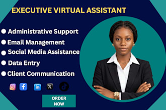 be your executive virtual assistant social media manager canva designer
