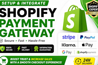 setup shopify payment gateway with stripe, paypal, klarna and apple pay