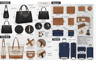 design bag tech pack for backpack, handbag, tote bag, duffle bag and wallet