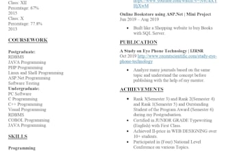 create a professional resume for freshers and students
