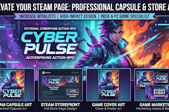 design steam capsule art, steam storefront graphics, and game cover art