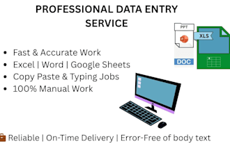 do data entry,excel work, tally and basic accounting