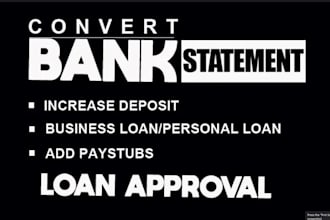 help with loan processing and documentation like bank statement conversion