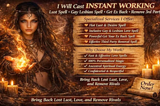 cast instant working lust spell gay lesbian spell get ex back remove third spell