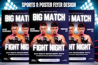 design sports poster, banner, flyer, graphics