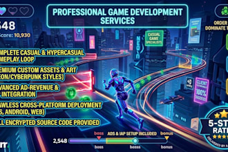 develop casual and hyper casual unity games with ads and iap