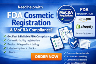 do fda cosmetic registration, mocra compliance, and product listing