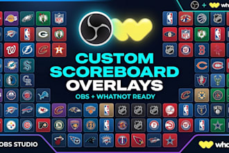 design and setup live sports scoreboard for whatnot obs streaming