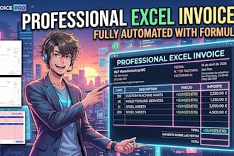 build a professional automated invoice system in excel