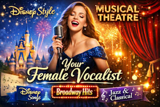 sing disney style vocals, musical theatre and classical female vocals
