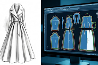 design custom sewing patterns for clothing and garment