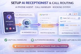 setup ai receptionist call routing ai phone agent call handler booking system