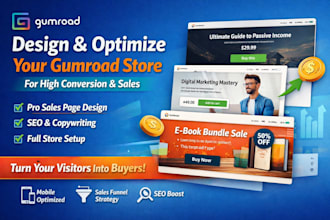 design and optimize your gumroad store for high conversion and sales