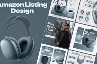 create professional amazon product listing images and a plush  content design
