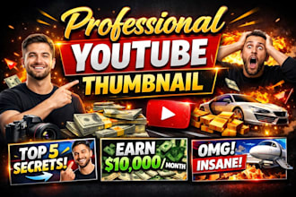 create an eye catchy youtube thumbnail design in 2  hours