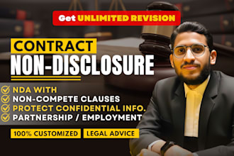 draft nda, non disclosure and non compete agreements professionally