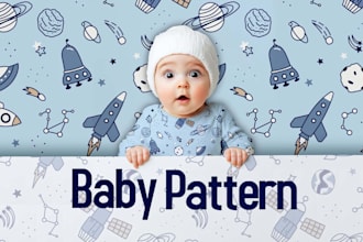 do baby children kids cute fabric fashion product seamless pattern design