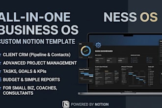 build custom notion template for small business os, CRM, and project management