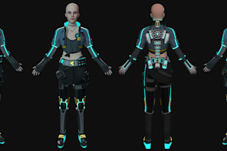 create 3d characters for games with retopology, uvs and rigging