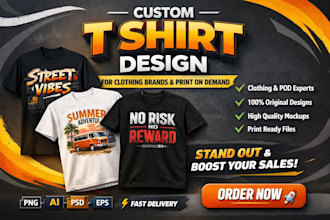design high quality t shirt design for streets wear and pod stores