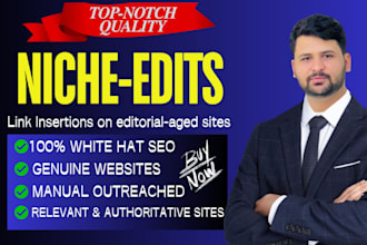 do niche edits and link insertions on editorial aged sites