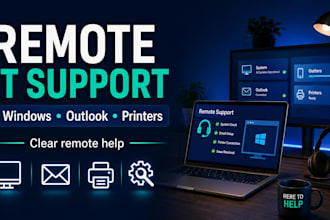 fix windows, outlook, printer and software issues remotely