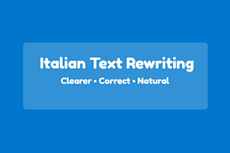 rewrite and improve your italian text